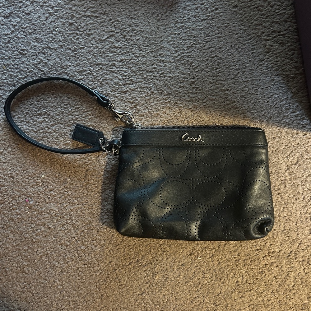 Black coach wristlet